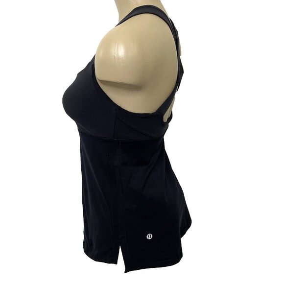 Lululemon Cross Back Tank Top Womens size 6 Black Bra Top Workout Yoga Running - Picture 3 of 9